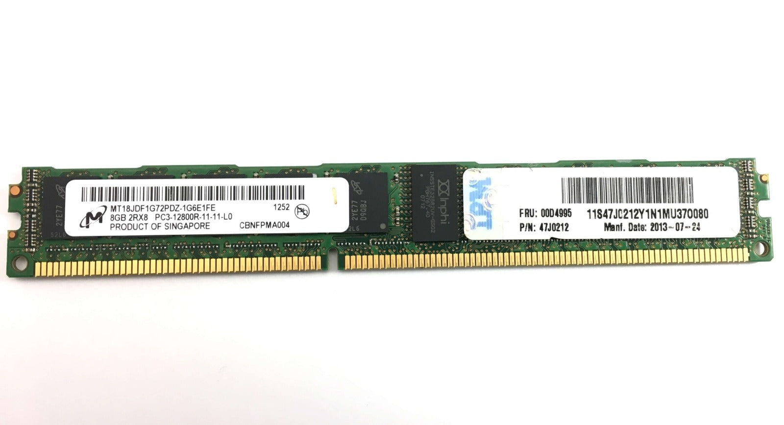 IBM 8GB 1X8GB 1600MHz PC3-12800 240-Pin CL11 1.5v DDR3 SDRAM ECC Dual Rank X8 Registered RDIMM Memory For Bladecenter