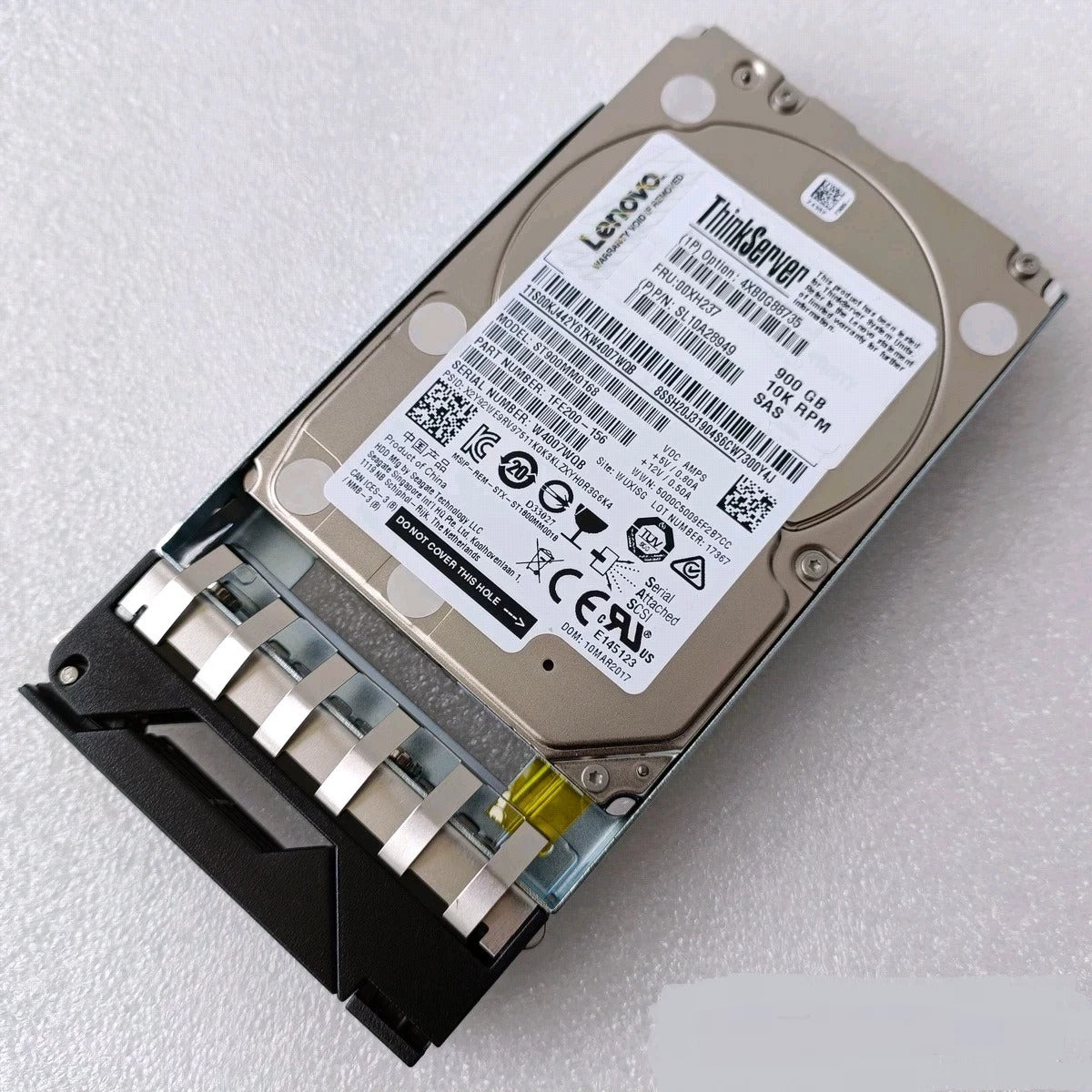 4XB0G88735 Lenovo 900GB Hot Swap Hard Drive 00XH237 ST900MM0168 w/Tray