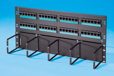 Clarity 6 hinged 48-port panel with lower cable management panel - Cat 6 - 19 in x 8.75 in