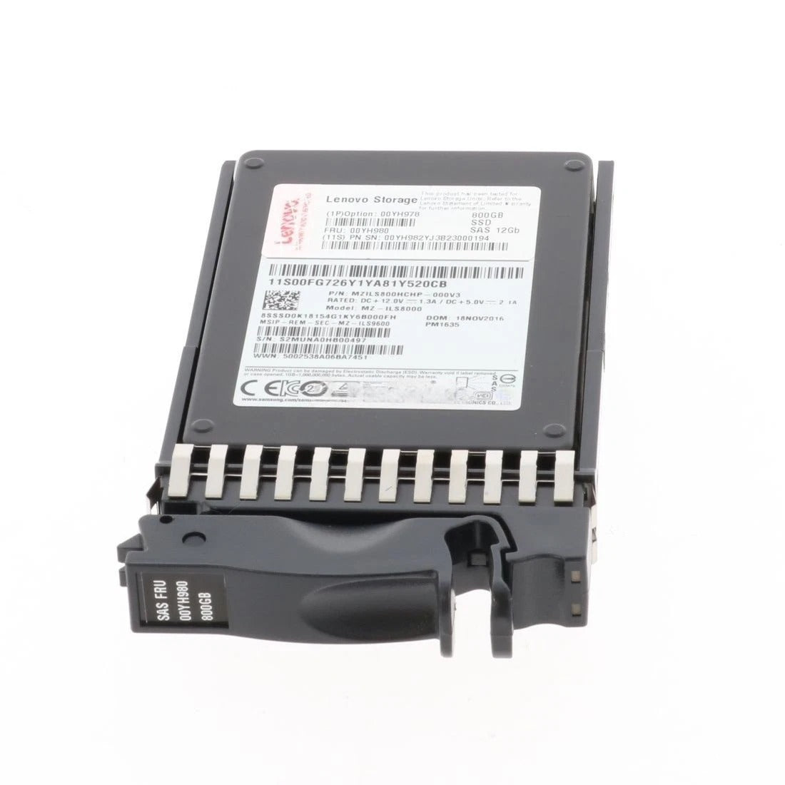 00YH980 Lenovo Storage 2.5in 800GB 3DWD SSD